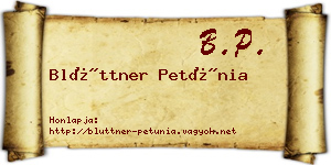 Blüttner Petúnia névjegykártya